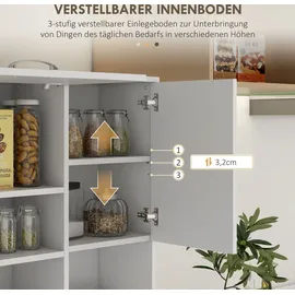 Homcom Küchenbuffet 89 x 39,5 x 168 cm Weiß