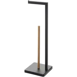 WellHome - Toilettenpapierhalter "Natureo" in schwarz Ø20x64,5cm