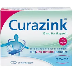 Curazink 15 mg Hartkaspeln gegen Zinkmangel 20 St