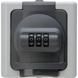 Kopp 109802008 1fach Aufputz-Steckdose abschließbar IP44 Grau, Schwarz