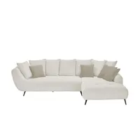 bobb Eckcouch Webstoff 3-Sitzer Beige