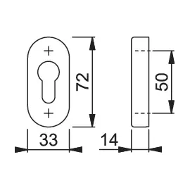 HOPPE Schiebe-Schlüsselrosette E55S-SR Edelstahl Weiß