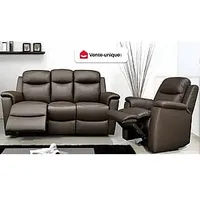 Relaxsofa Leder 3-Sitzer - Braun - EVASION
