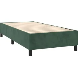 vidaXL Boxspringbett mit Matratze Dunkelgrün 100x200 cm Samt - Grün