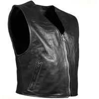 PAULGOS Lederweste Biker Kutte Echtleder BW12 in Schwarz |