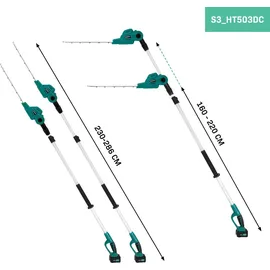 VONROC Teleskop-Heckenschere 20V inkl. 1 x 4,0 Ah