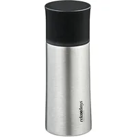 Relaxdays Trinkflasche Edelstahl, 300 ml, auslaufsicher, Kalt-& Heißgetränke, Vakuum