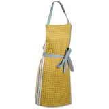 Kela Schürze Svea 100%Baumwolle currygelb/frostblau Muster 80,0x67,0cm