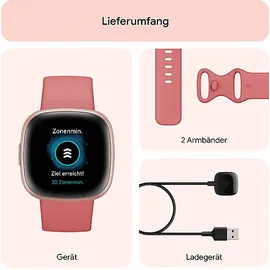 Fitbit Versa 4 aluminium kupferrosé/sandrosa