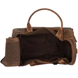 GREENBURRY Vintage 2 Rollen Reisetasche Leder 32 cm braun