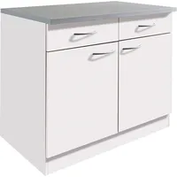 WIHO KÜCHEN Unterschrank Kiel 100 x 50 x 85 cm Weiß