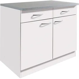 WIHO KÜCHEN Unterschrank Kiel 100 x 50 x 85 cm Weiß