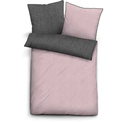 Bettwäsche BIBERNA WITT-PBK-Bettwäsche-temporär Gr. B/L: 155 cm x 220 cm, 1 tlg., Flanell, B/L: 80 cm x 80 cm, rosa (altrosé, grau, meliert)