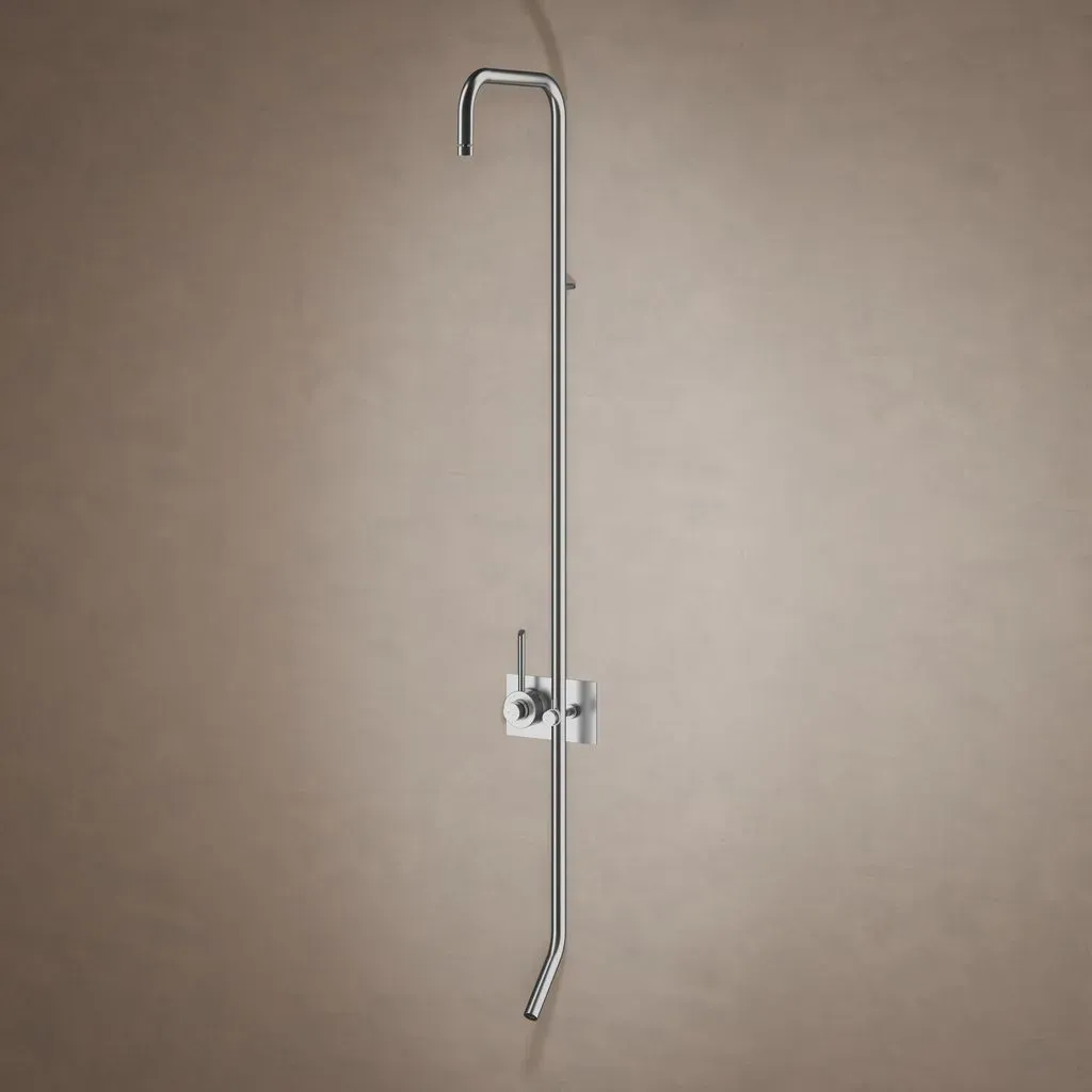 MGS MILANO Contemporary Beauty Outdoor CB448 Thermostat-Dusche mit Standrohr - Edelstahl
