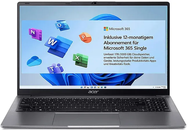 ACER Aspire Lite 15 (AL15-32P-C1TH), Laptop, Notebook, mit 15,6 Zoll Display, Intel® Celeron® N4500 Prozessor, 4 GB RAM, 128 eMMC, UHD Graphics, Steel Gray, Windows 11 Home S-Modus