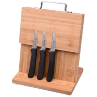 GRÄWE Messerblock GRÄWE Magnet-Messerhalter Bambus klein mit Küchenmessern schwarz