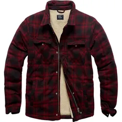 Vintage Industries Class Sherpa, Hemd/Textiljacke - Dunkelrot/Schwarz - S