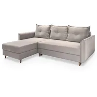 Masseno Ecksofa, Beige, Holz, 3-Sitzer, L-Form,L-Form, 220x140 cm, Wohnzimmer, Sofas & Couches, Wohnlandschaften, Ecksofas
