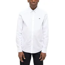 Mustang Langarmhemd MUSTANG, Herren, Gr. XXL, N-Gr, weiß (general weiß), Web, Obermaterial: 100% Baumwolle, unifarben, Hemden