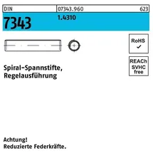 Reyher DIN 7343/ISO 8750 Spiral-Spannstifte, Regelausführung 1.4310 2 x 14 rostfreiei S