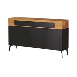 Sideboard  Enego , schwarz , Maße (cm): B: 160 H: 90 T: 40