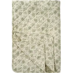 IB Laursen Quilt mit verschiedenen Blumen-Mustern, 180 x 130 cm, staubig grün