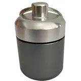 2 Stück Pillendose Schlüsselanhänger, Aluminium Pillenbox Schlüsselbund Aufbewahrungsbox Wasserdichte Tablettendose Schlüsselring Pillenflasche Klein Kapsel Pillendose für Reise Camping,Grau