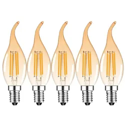 Aigostar 4W E14 LED Kerze Vintage Filament Glühbirne Birne Leuchtmittel Retro Bernstein 10 Stück