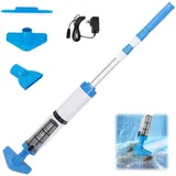 Poolsauger Kabellos mit Akku, Pool Staubsauger mit Teleskopstange, Pool Handsauger Pool Bodensauger, Laufzeit bis zu 90 Min, Kabellos Poolreiniger mit Filter für oberirdische, Whirlpools, kleine Pools