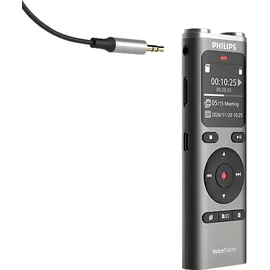 Philips DVT2075 Diktiergerät, metallisches Graphitgrau, mattes Schwarz, Silber