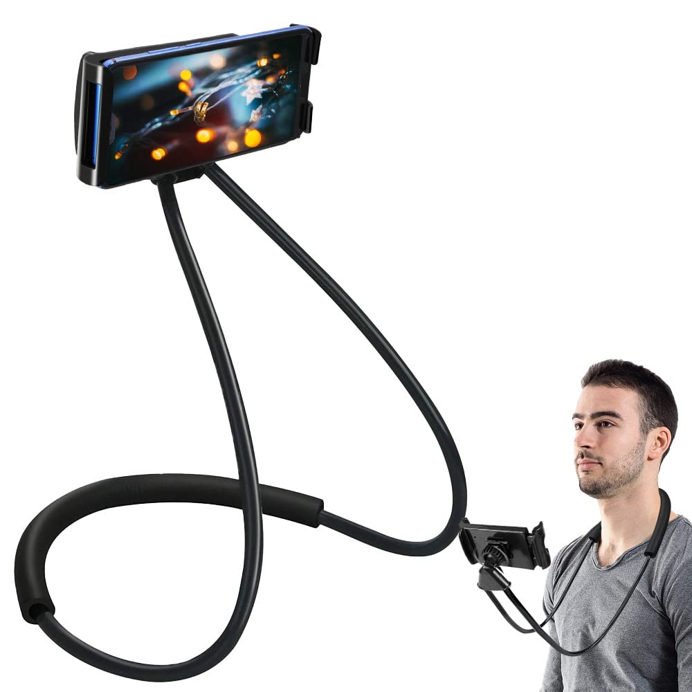 DOUSELLA Neck Phone Holder Lazy Handyhalterung Hals Handyhalterung Universal Handy Ständer 360° Flexible Handy Halter Mobile Phone Holder Schwanenhals Handy Halterung für Smartphones Mini Tablets