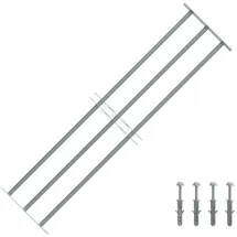 vidaXL Fenstergitter mit 3 Querstäben 1000-1500 Mm vidaXL