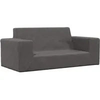 vidaXL Kindersofa 2-Sitzer Anthrazit Weich Plüsch