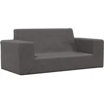 vidaXL Kindersofa 2-Sitzer Anthrazit Weich Plüsch