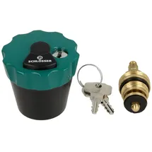 Schlösser Armaturen Schlösser Wasser Safe Wasserhahn Oberteil abschliessbar Griff grün/ schwarz 3/4"