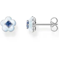 Thomas Sabo Ohrstecker Blume mit blauem Stein, H2269-496-1«, mit Glas-Keramik Stein