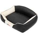 Hobbydog XXLELICZB6 Hundebett/Sofa/Korb Elite mit Kunstleder, schwarz/beige, XXL] 110 x 85 x 30 cm