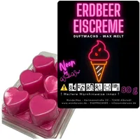 WonderWax Duftwachs WonderWax® Neon Duftwachs 6 Herzen (Erdbeereis), Duftrichtung: Erdbeereis