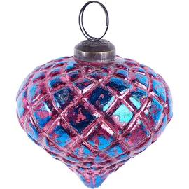 Beliani WEIHNACHTSBAUMKUGELN 9/11/16 cm Rosa