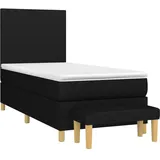 vidaXL Boxspringbett mit Matratze Schwarz 160x200 cm Stoff
