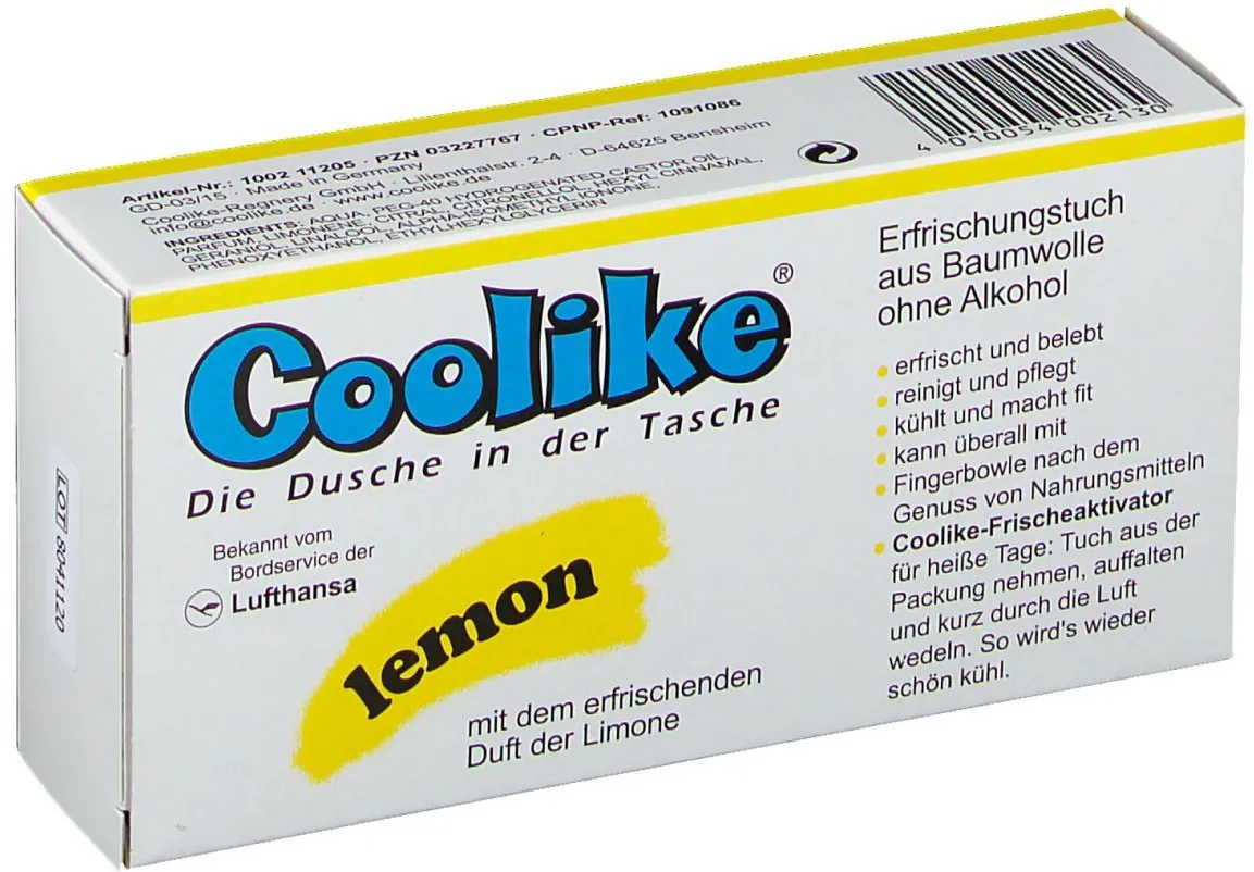 Coolike® Feucht Tücher lemon Baumwolle