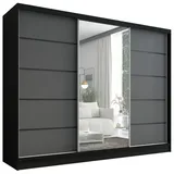 A&J MöbelLand Schiebetürenschrank Aurelia 2 200 x 0 x 0 cm Schwarz