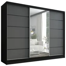 A&J MöbelLand Schiebetürenschrank Aurelia 2 200 x 0 x 0 cm Schwarz