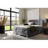 Fun Möbel Boxspringbett Elektrisch Bett FRANCO 120x200cm in Stoff Fresh Grau - Grau
