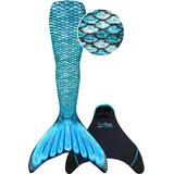 Meerjungfrauenflosse Mermaidens Original Tidal Teal für Kinder kobaltblau L (134/143)
