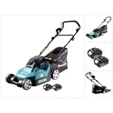 Makita DLM 432 G2 Akku Rasenmäher 36 V ( 2x 18 V ) 43 cm Brushless + 2x Akku 6,0 Ah - ohne Ladegerät