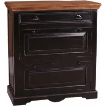 SIT Möbel Corsica 85 x 90 x 40 cm schwarz / Shabby Chic mit Schublade