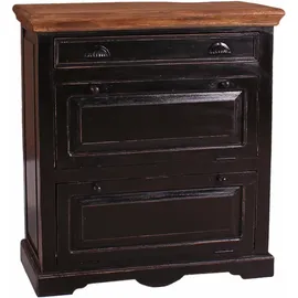 SIT Möbel Corsica 85 x 90 x 40 cm schwarz / Shabby Chic mit Schublade