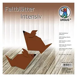 Ludwig Bähr Faltblätter Uni intensiv Origami 20 x 20 cm 65 g/qm 100 Blatt mittelbraun