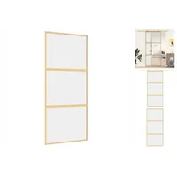 vidaXL Schiebetür Golden 90x205 cm ESG-Klarglas und Aluminium